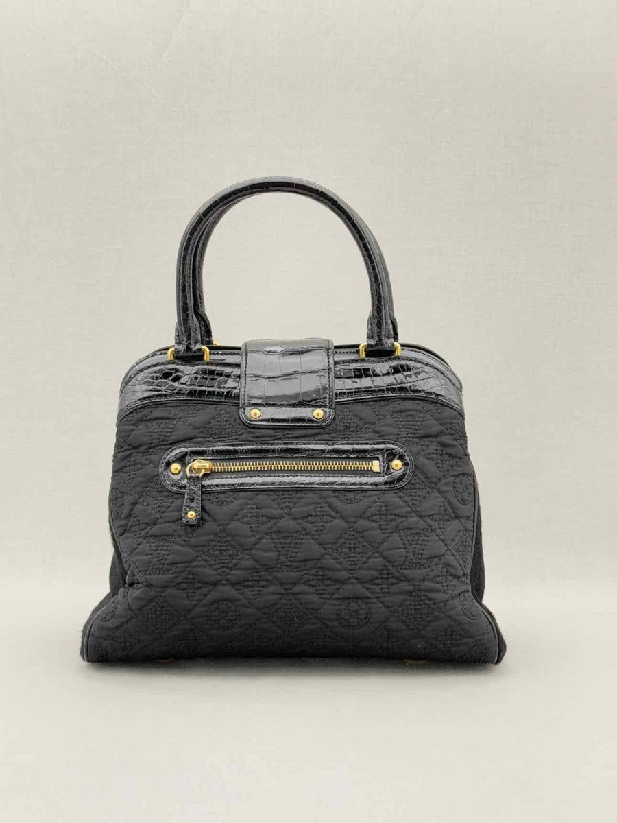 Pre - loved LOUIS VUITTON Limited Edition Black Monogram Top Handle at Reems Closet