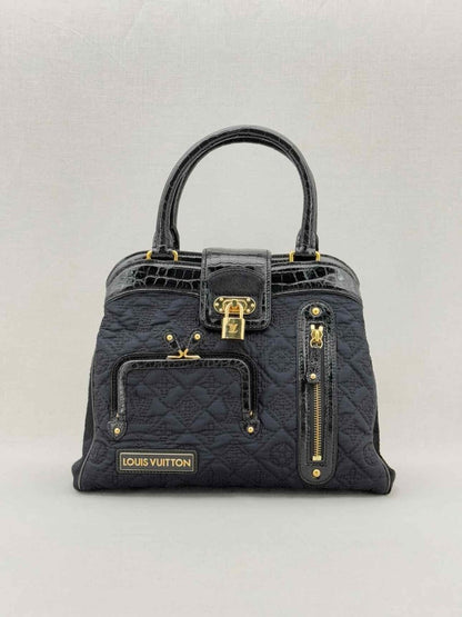 Pre - loved LOUIS VUITTON Limited Edition Black Monogram Top Handle at Reems Closet