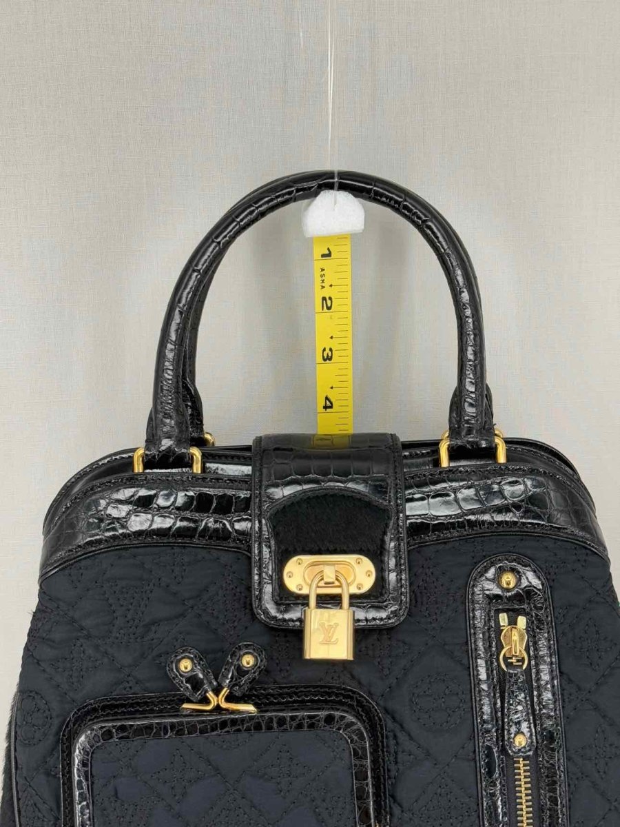 Pre - loved LOUIS VUITTON Limited Edition Black Monogram Top Handle at Reems Closet