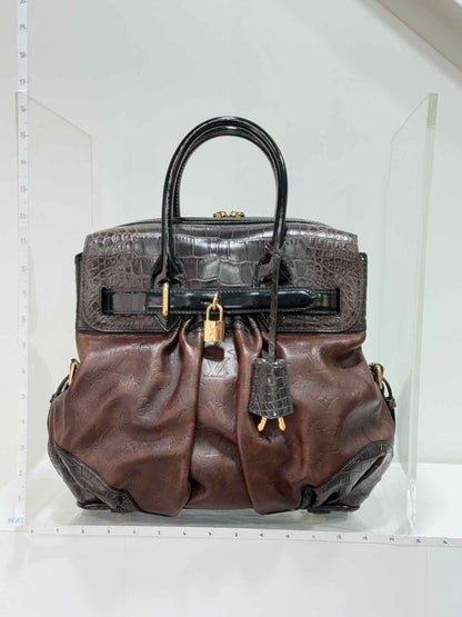 Pre - loved LOUIS VUITTON Limited Edition Brown & Black Top Handle at Reems Closet
