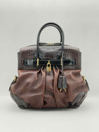 Pre - loved LOUIS VUITTON Limited Edition Brown & Black Top Handle at Reems Closet