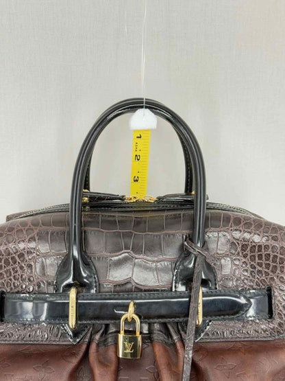 Pre - loved LOUIS VUITTON Limited Edition Brown & Black Top Handle at Reems Closet