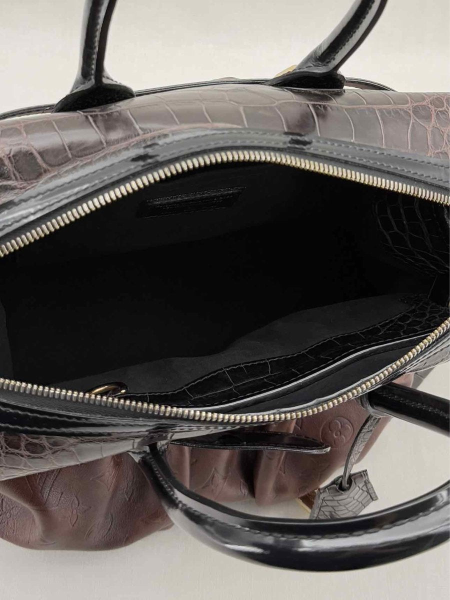 Pre - loved LOUIS VUITTON Limited Edition Brown & Black Top Handle at Reems Closet