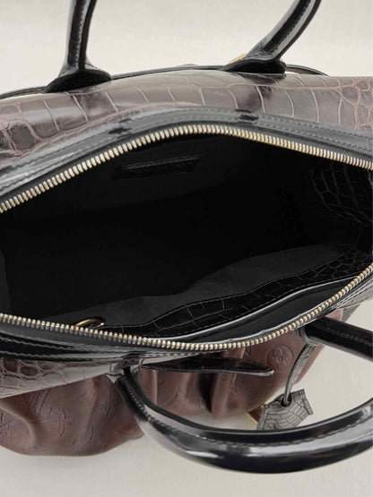 Pre - loved LOUIS VUITTON Limited Edition Brown & Black Top Handle at Reems Closet