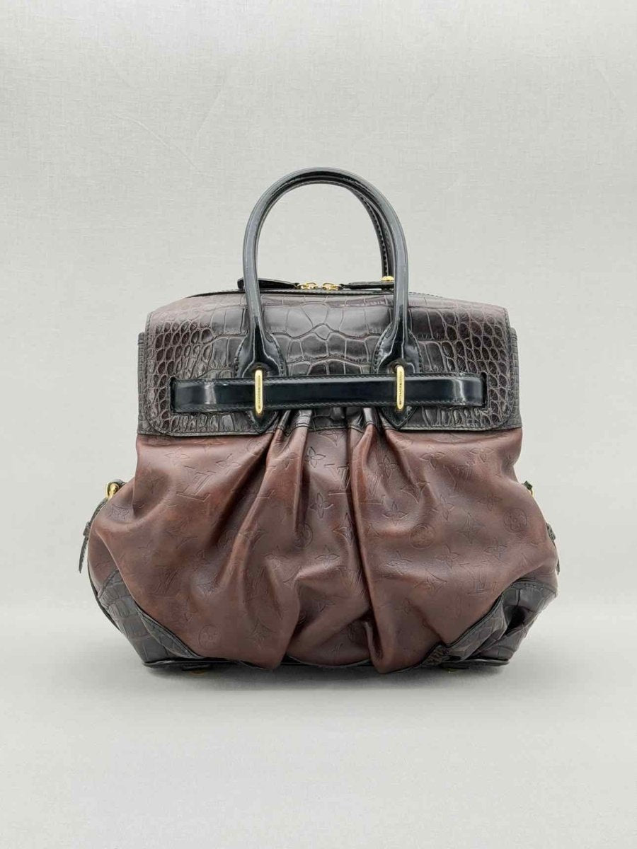 Pre - loved LOUIS VUITTON Limited Edition Brown & Black Top Handle at Reems Closet