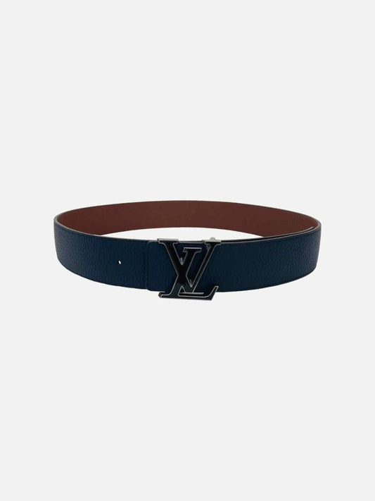 Pre-loved LOUIS VUITTON LV Initiales Navy Blue Belt from Reems Closet
