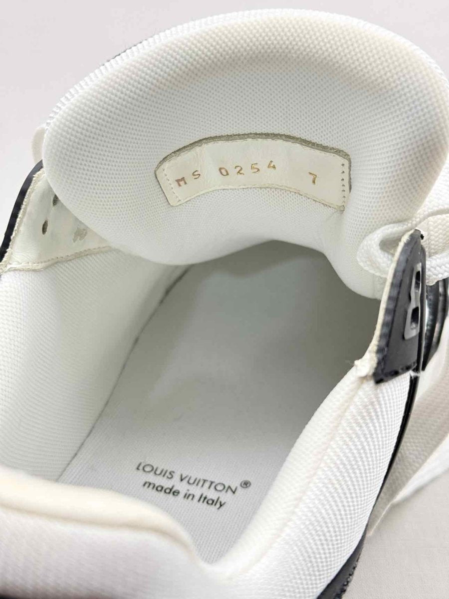 Pre - loved LOUIS VUITTON LV Trainer White/Black Size EU 7 Sneakers at Reems Closet