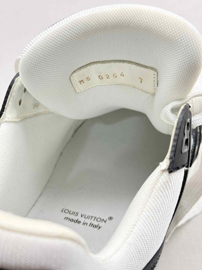 Pre - loved LOUIS VUITTON LV Trainer White/Black Size EU 7 Sneakers at Reems Closet