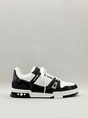 Pre - loved LOUIS VUITTON LV Trainer White/Black Size EU 7 Sneakers at Reems Closet