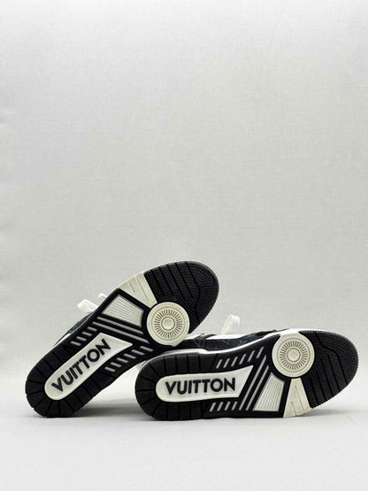 Pre - loved LOUIS VUITTON LV Trainer White/Black Size EU 7 Sneakers at Reems Closet