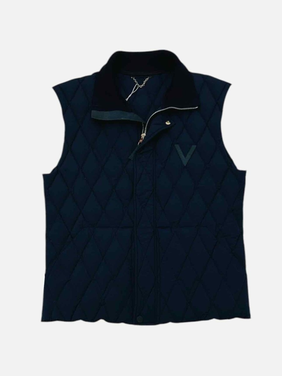 Pre - loved LOUIS VUITTON Midnight Blue Quilted Vest at Reems Closet