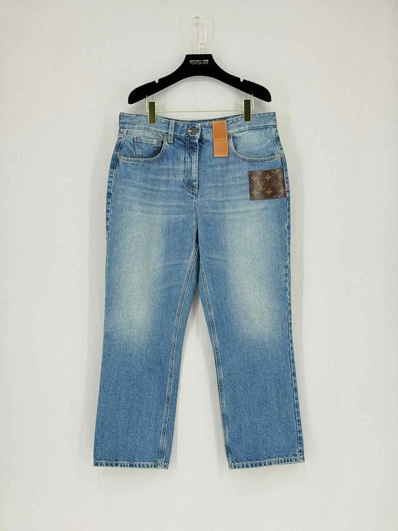 Pre - loved LOUIS VUITTON Monogram Patch Blue Size 44 Jeans at Reems Closet