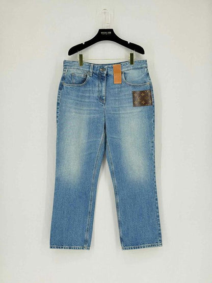 Pre - loved LOUIS VUITTON Monogram Patch Blue Size 44 Jeans at Reems Closet