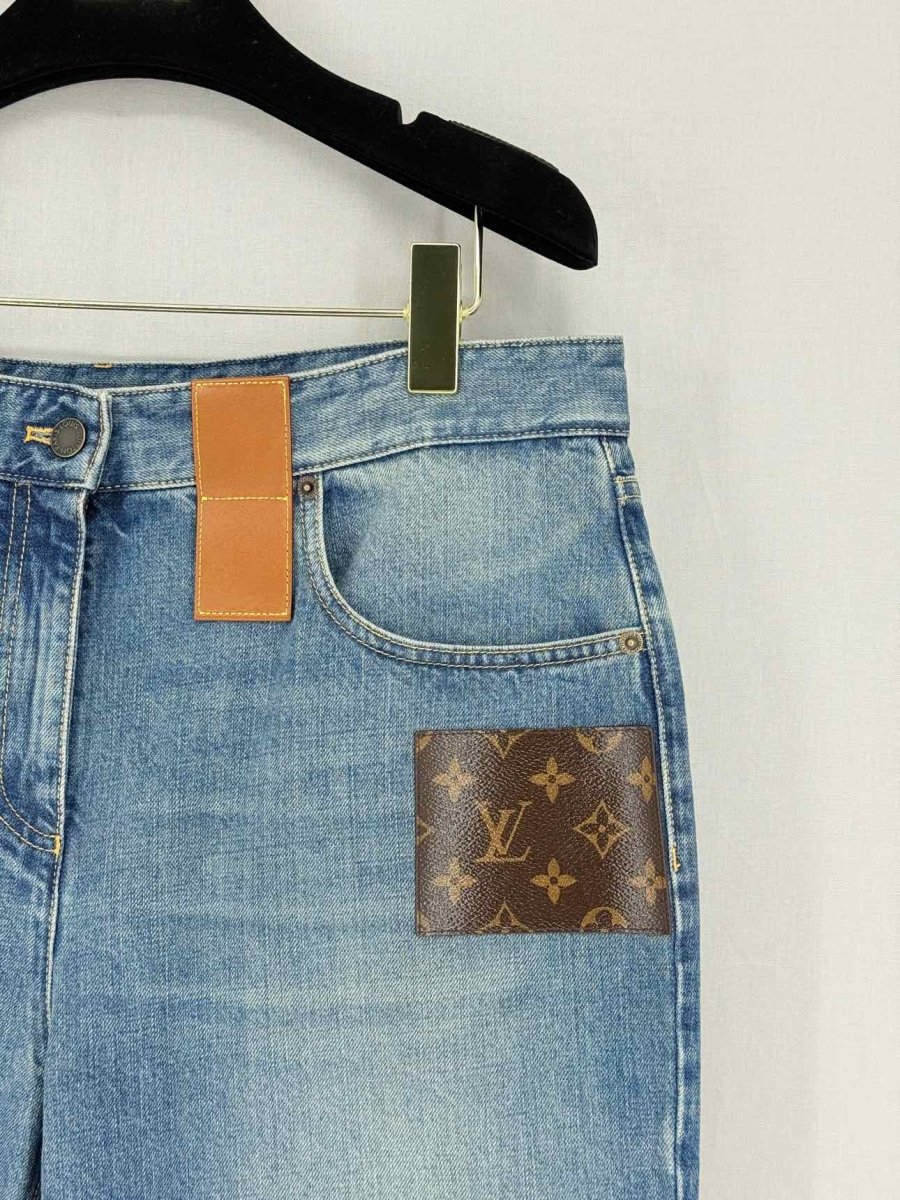 Pre - loved LOUIS VUITTON Monogram Patch Blue Size 44 Jeans at Reems Closet