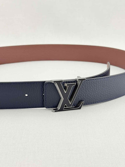 Pre - loved LOUIS VUITTON Navy Blue Belt at Reems Closet
