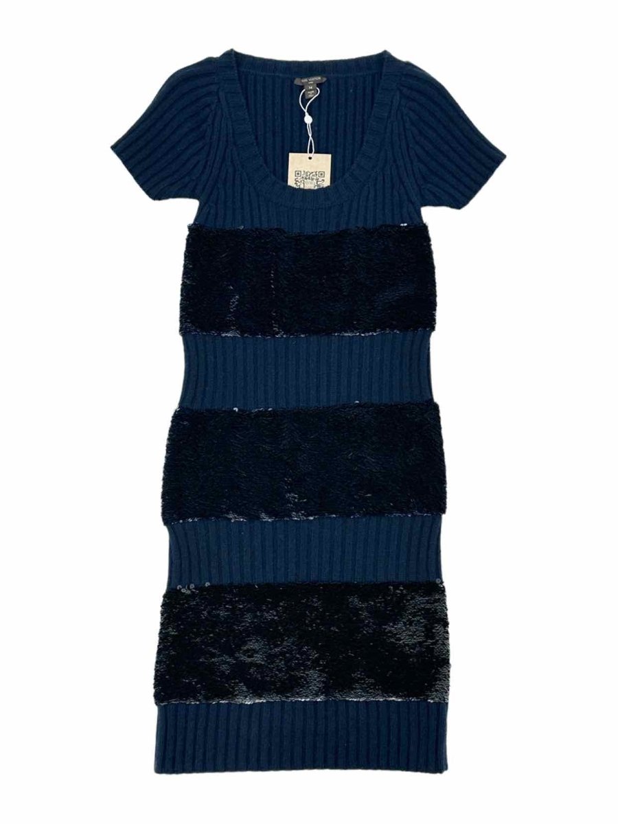 Pre - loved LOUIS VUITTON Navy Blue Knee Length Dress at Reems Closet