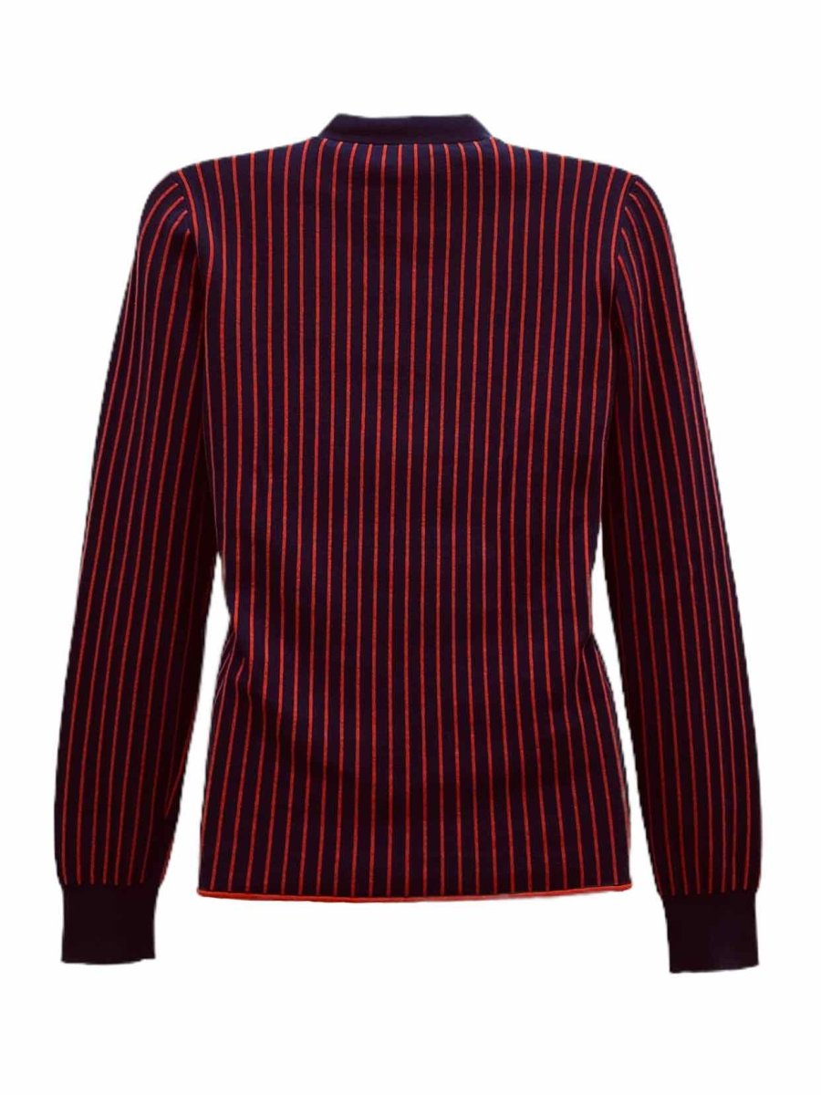 Pre - loved LOUIS VUITTON Navy Blue & Red Striped Jumper at Reems Closet