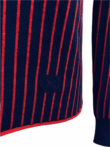 Pre - loved LOUIS VUITTON Navy Blue & Red Striped Jumper at Reems Closet