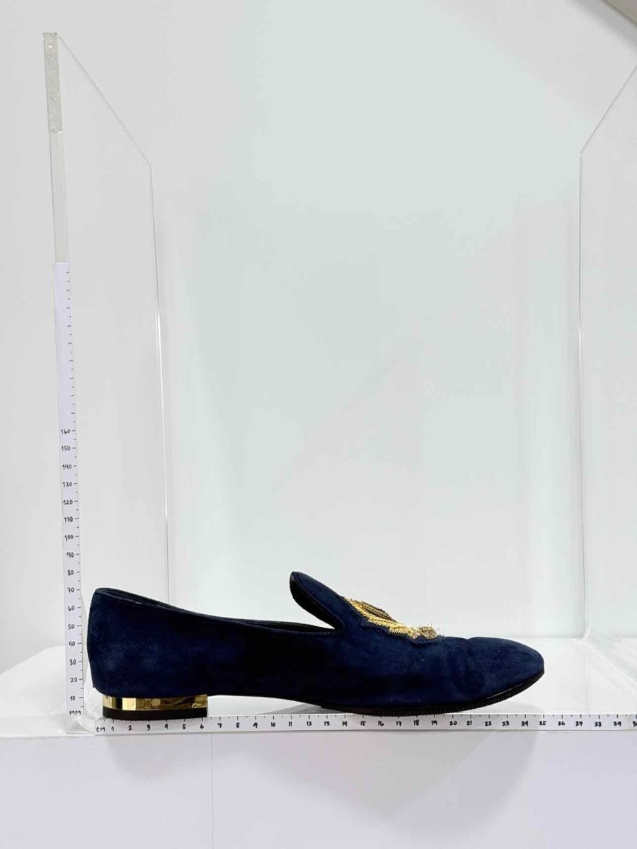 Pre-loved LOUIS VUITTON Navy Blue Size EU 38 Smoking Slippers at Reems Closet