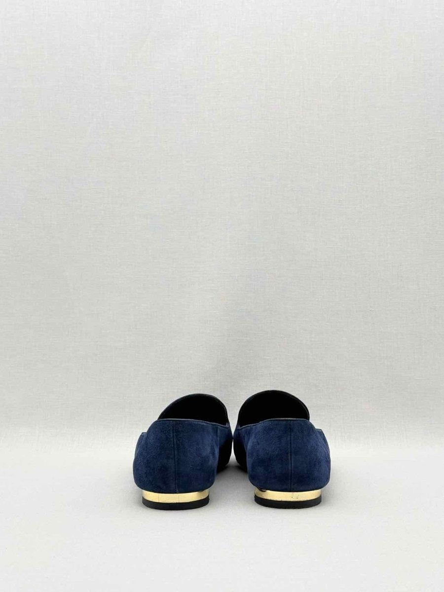 Pre-loved LOUIS VUITTON Navy Blue Size EU 38 Smoking Slippers at Reems Closet