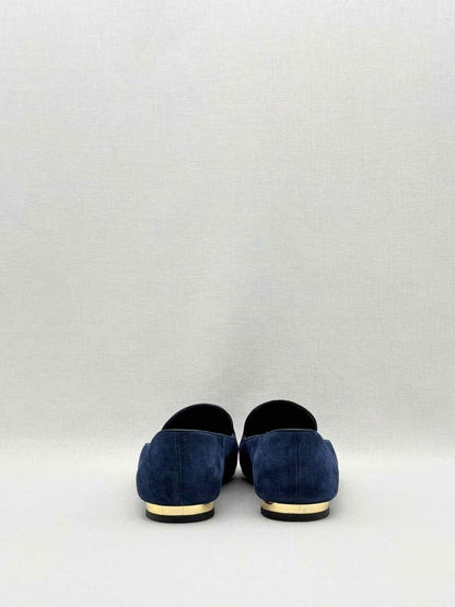 Pre-loved LOUIS VUITTON Navy Blue Size EU 38 Smoking Slippers at Reems Closet