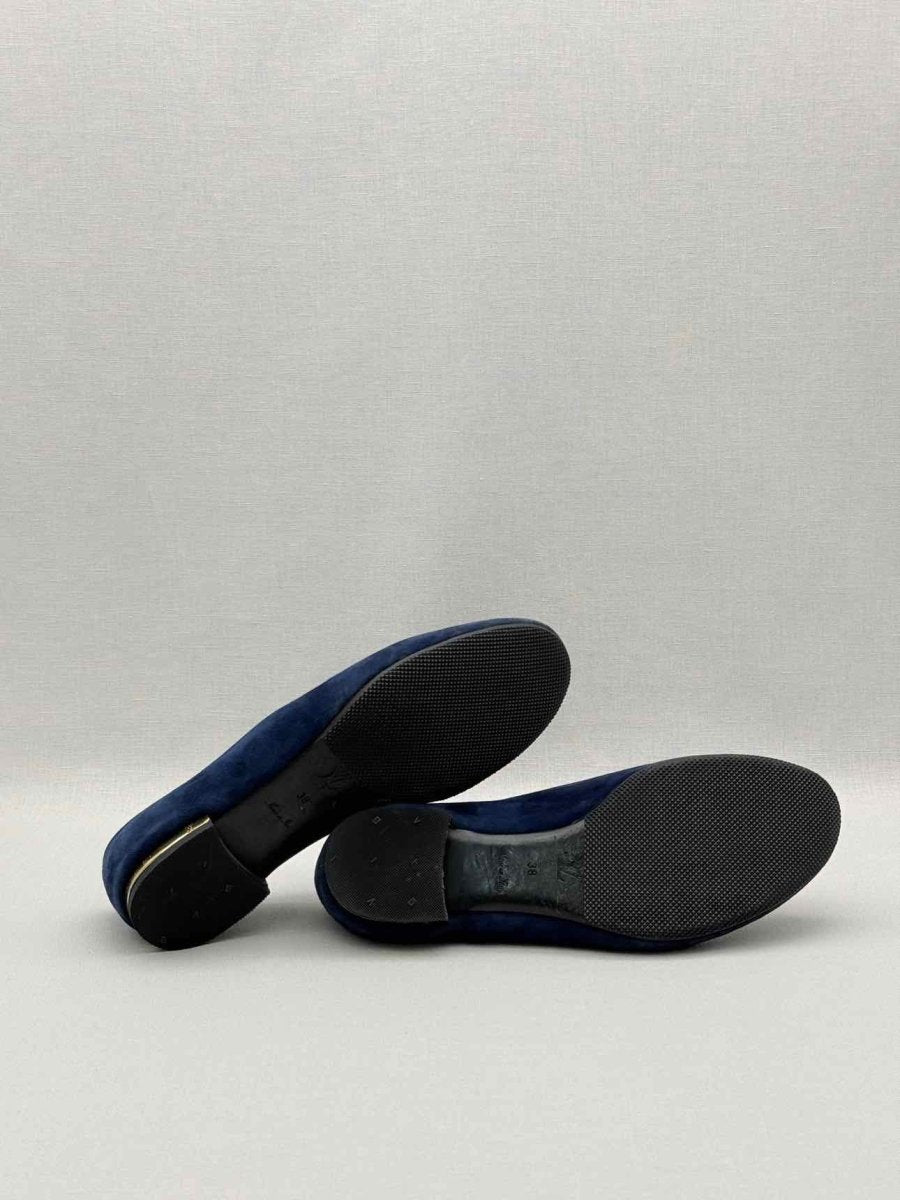 Pre-loved LOUIS VUITTON Navy Blue Size EU 38 Smoking Slippers at Reems Closet