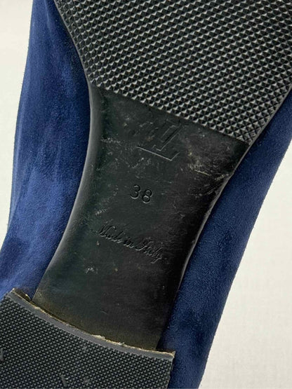 Pre-loved LOUIS VUITTON Navy Blue Size EU 38 Smoking Slippers at Reems Closet