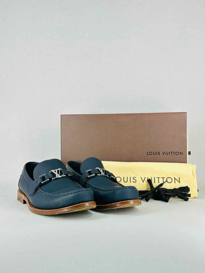 Pre - loved LOUIS VUITTON Navy Blue Size EU 42 Loafers at Reems Closet
