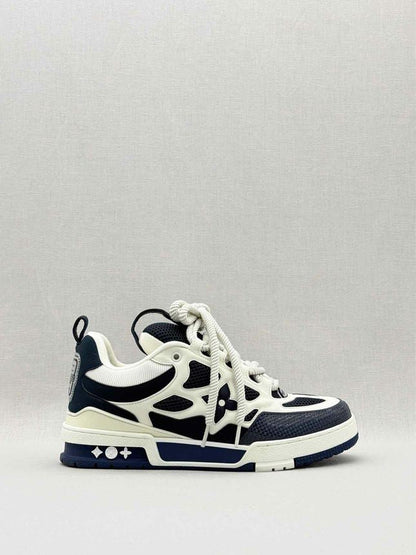 Pre - loved LOUIS VUITTON Navy Blue/Beige Size EU 7 Sneakers at Reems Closet