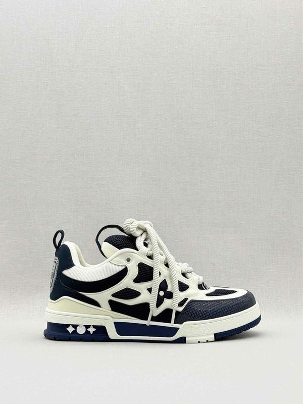 Pre - loved LOUIS VUITTON Navy Blue/Beige Size EU 7 Sneakers at Reems Closet