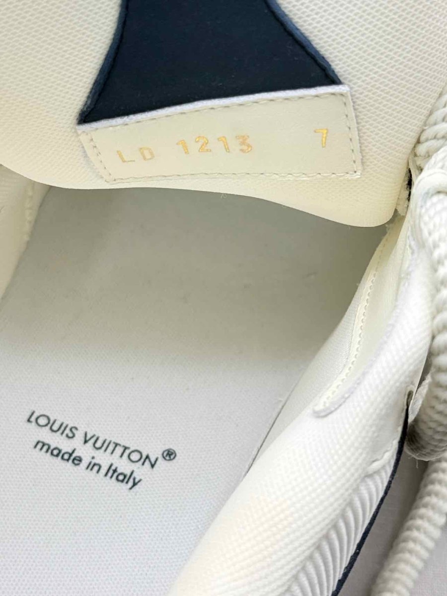 Pre - loved LOUIS VUITTON Navy Blue/Beige Size EU 7 Sneakers at Reems Closet