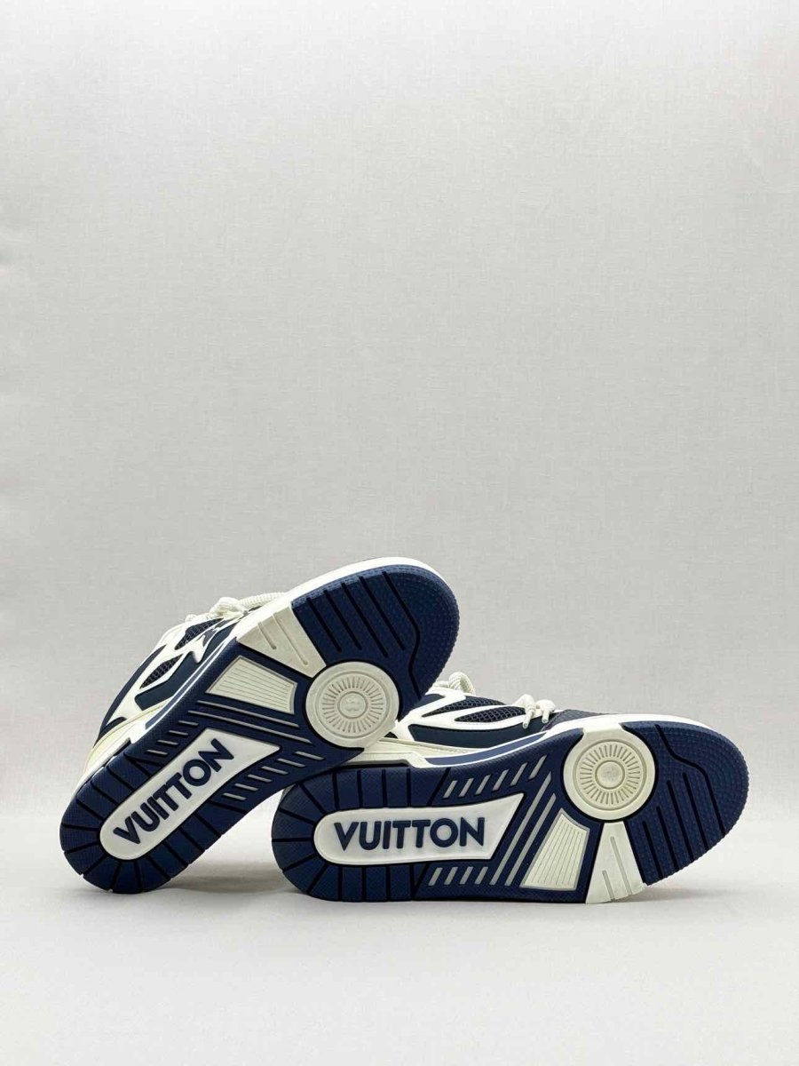 Pre - loved LOUIS VUITTON Navy Blue/Beige Size EU 7 Sneakers at Reems Closet