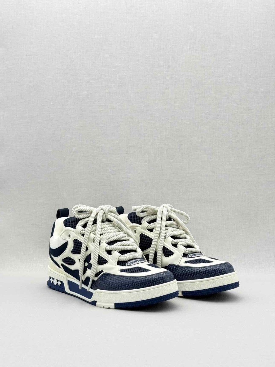 Pre - loved LOUIS VUITTON Navy Blue/Beige Size EU 7 Sneakers at Reems Closet