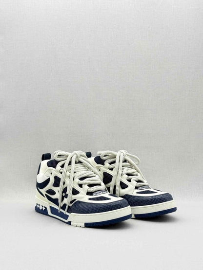 Pre - loved LOUIS VUITTON Navy Blue/Beige Size EU 7 Sneakers at Reems Closet