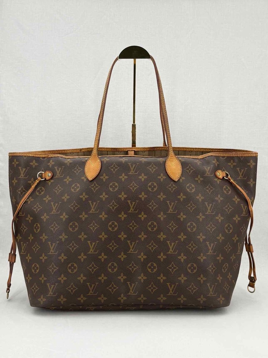 Pre - loved LOUIS VUITTON Neverfull Brown & Beige Monogram Tote Bag at Reems Closet
