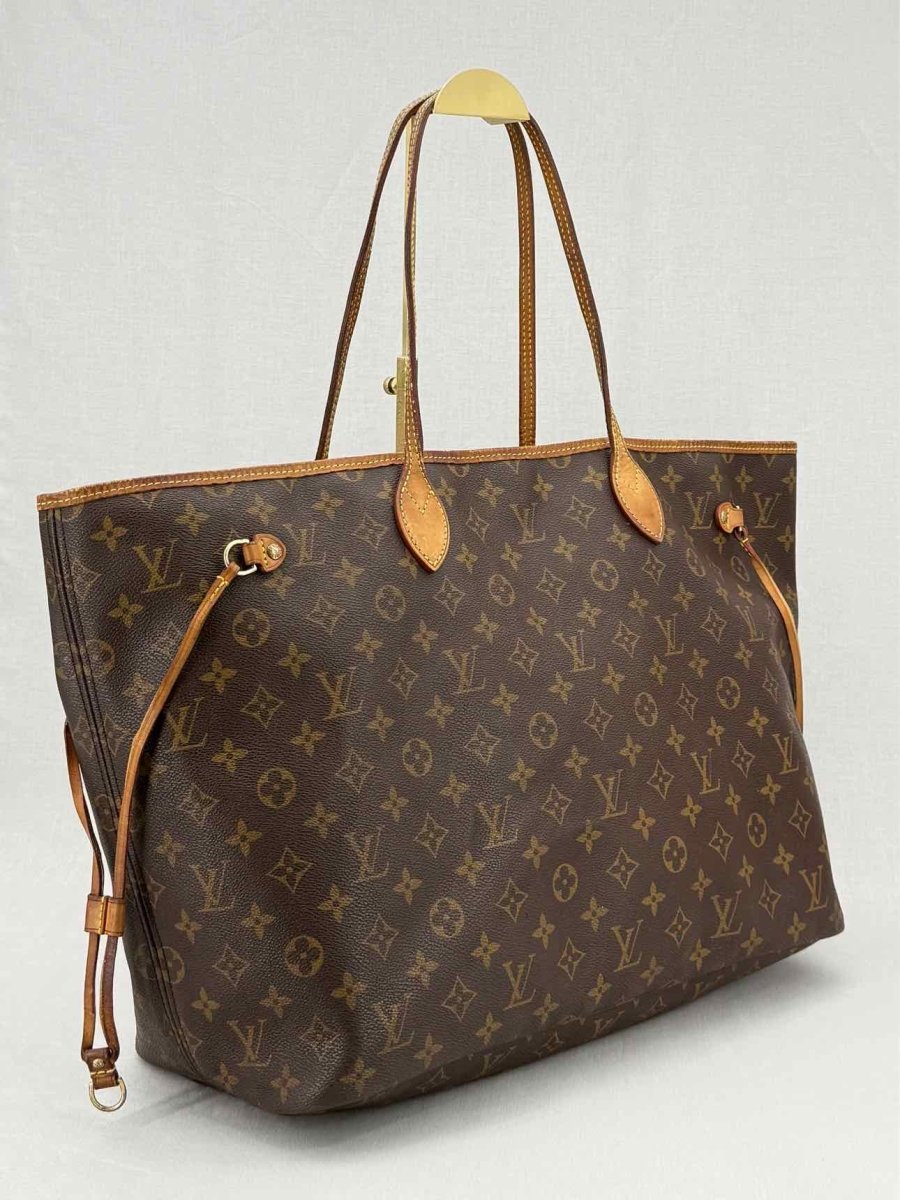 Pre - loved LOUIS VUITTON Neverfull Brown & Beige Monogram Tote Bag at Reems Closet