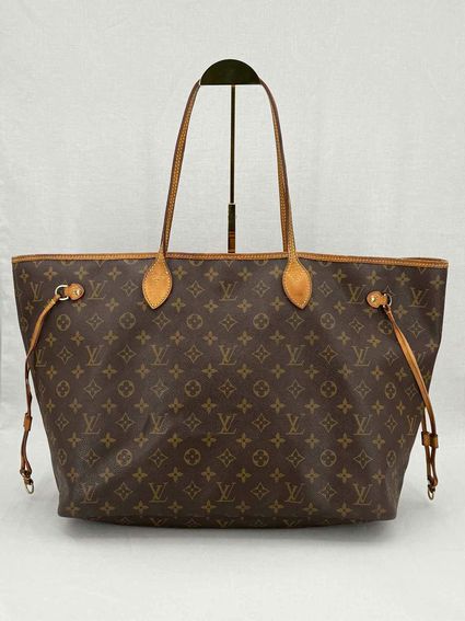 Pre - loved LOUIS VUITTON Neverfull Brown & Beige Monogram Tote Bag at Reems Closet