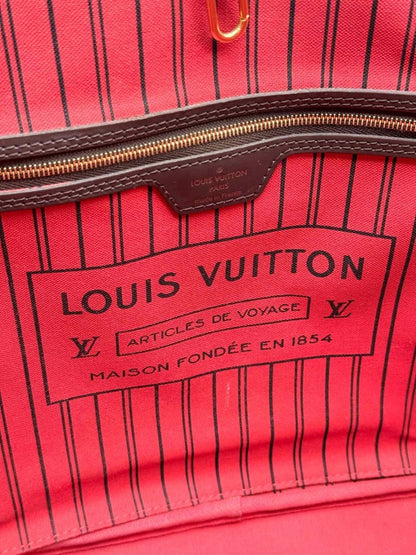 Pre - loved LOUIS VUITTON Neverfull Brown Damier Ebene Tote Bag at Reems Closet