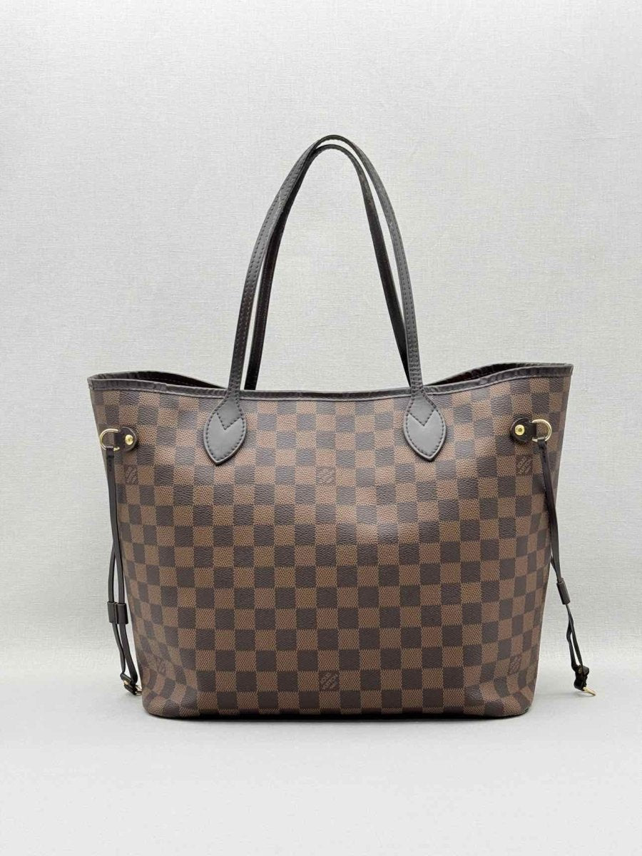 Pre - loved LOUIS VUITTON Neverfull Brown Damier Ebene Tote Bag at Reems Closet