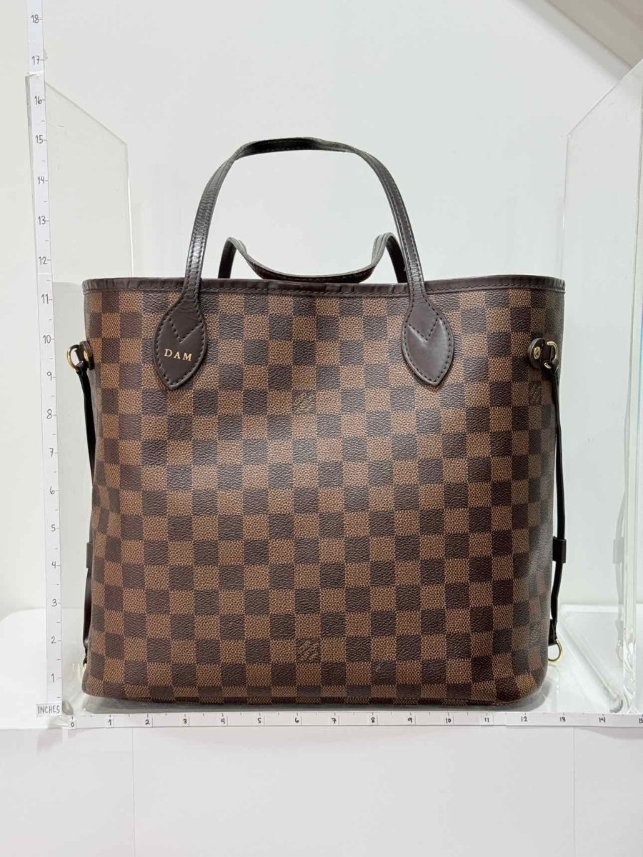 Pre - loved LOUIS VUITTON Neverfull Brown Damier Ebene Tote Bag at Reems Closet