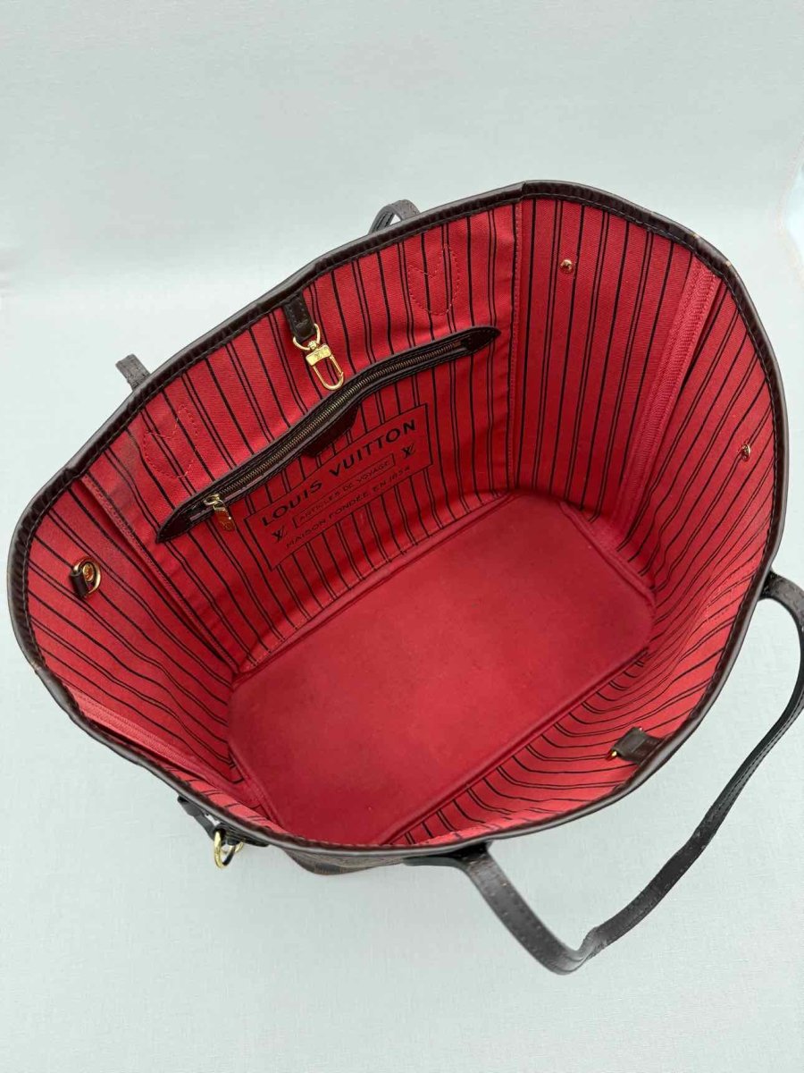 Pre - loved LOUIS VUITTON Neverfull Brown Damier Ebene Tote Bag at Reems Closet