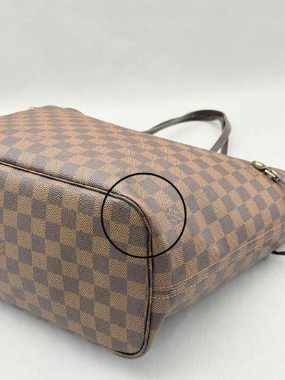 Pre - loved LOUIS VUITTON Neverfull Brown Damier Ebene Tote Bag at Reems Closet