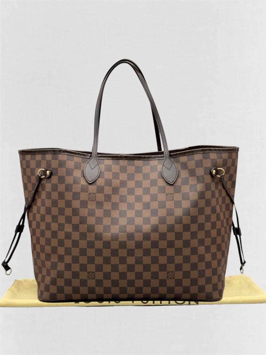 Pre-loved LOUIS VUITTON Neverfull Brown Damier Ebene Tote Bag at Reems Closet