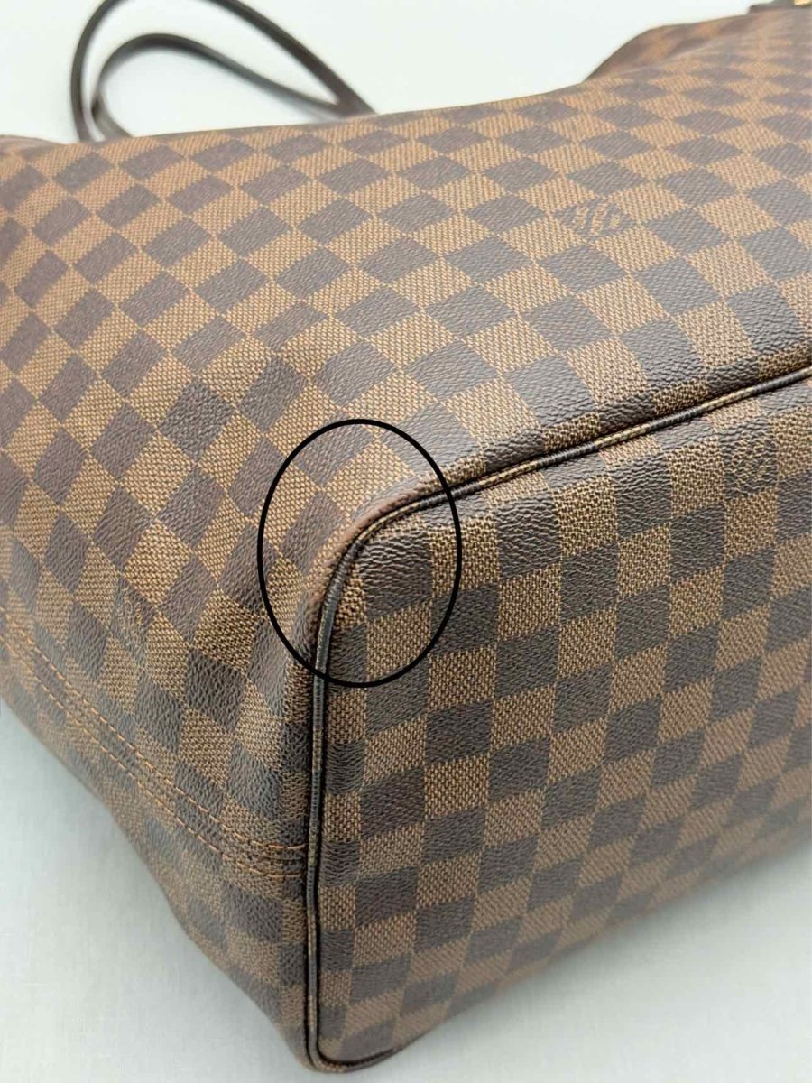 Pre-loved LOUIS VUITTON Neverfull Brown Damier Ebene Tote Bag at Reems Closet