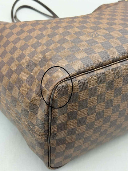 Pre-loved LOUIS VUITTON Neverfull Brown Damier Ebene Tote Bag at Reems Closet