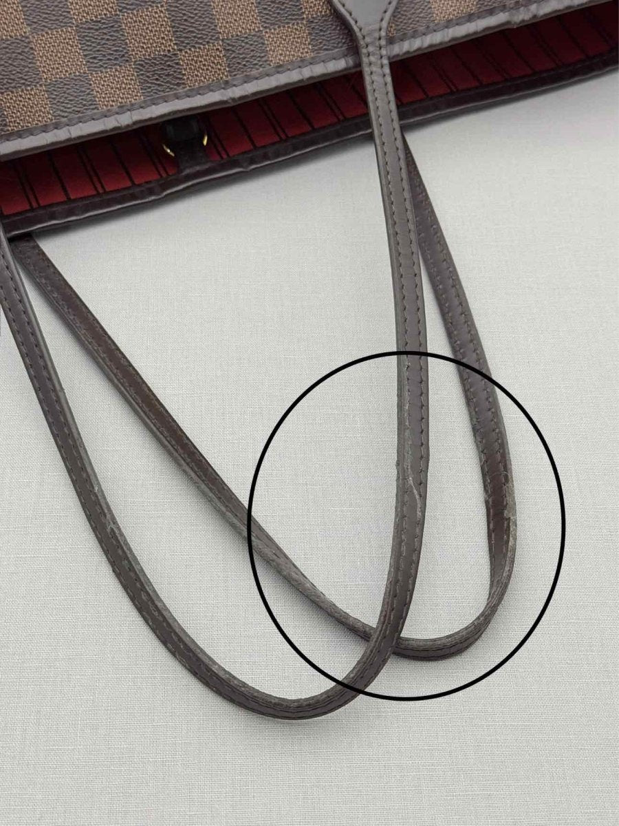 Pre - loved LOUIS VUITTON Neverfull Brown Damier Ebene Tote Bag at Reems Closet