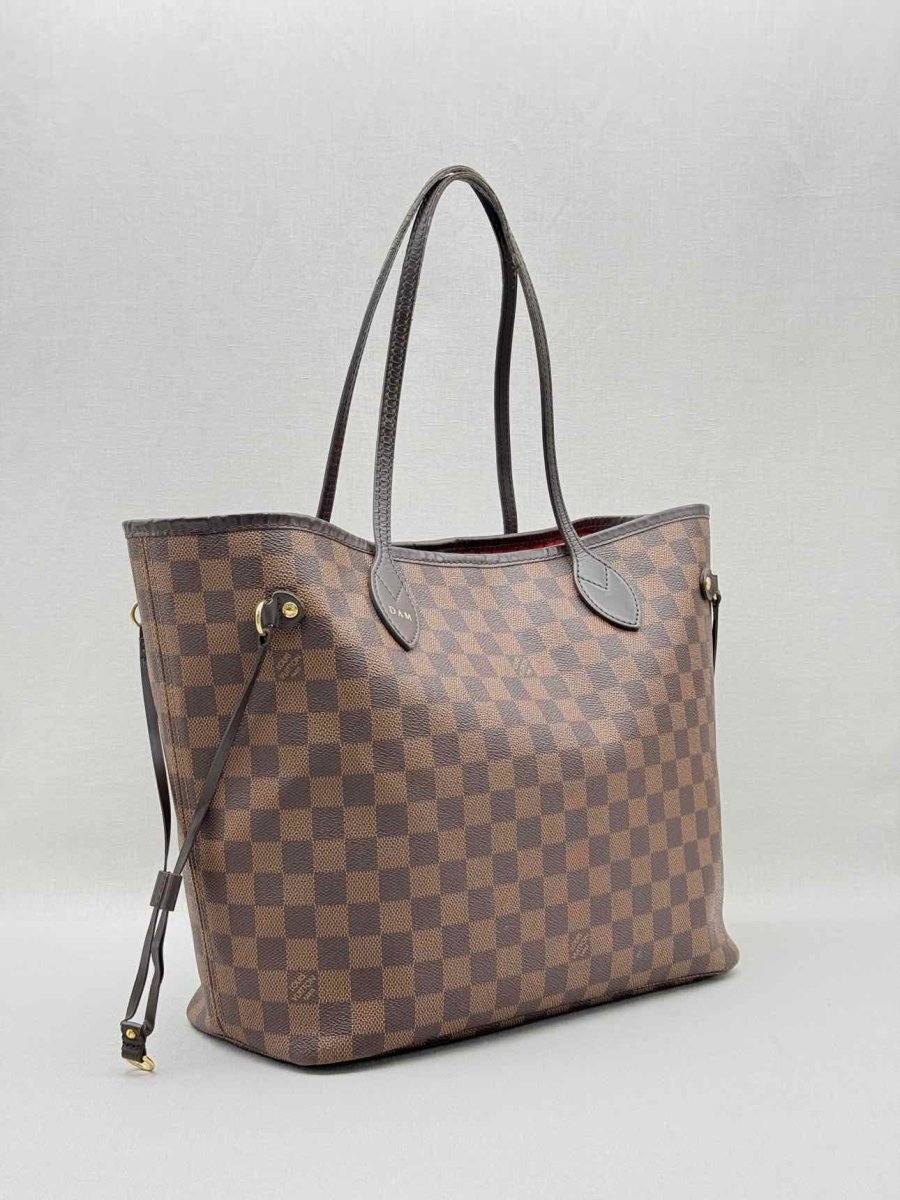 Pre - loved LOUIS VUITTON Neverfull Brown Damier Ebene Tote Bag at Reems Closet