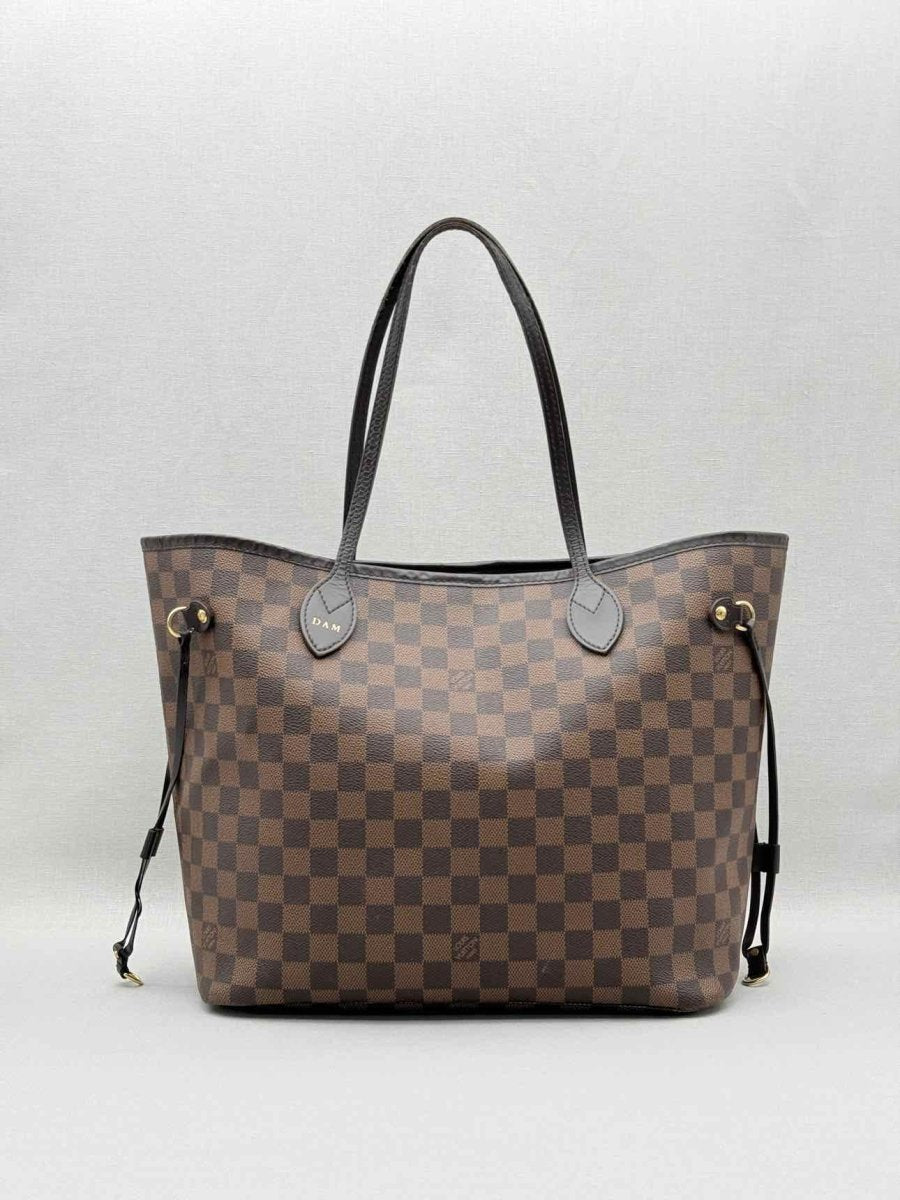 Pre - loved LOUIS VUITTON Neverfull Brown Damier Ebene Tote Bag at Reems Closet