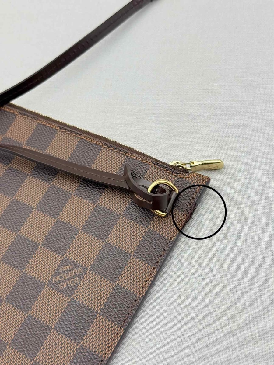 Pre-loved LOUIS VUITTON Neverfull Brown Damier Ebene Tote Bag at Reems Closet