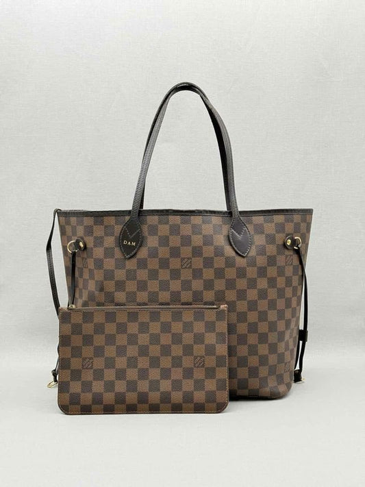Pre - loved LOUIS VUITTON Neverfull Brown Damier Ebene Tote Bag at Reems Closet